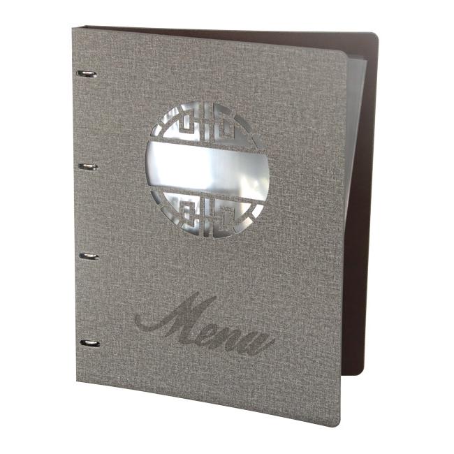Папка за меню с метален клипс 31.5х25см сива   HORECANO-(HC-93829)