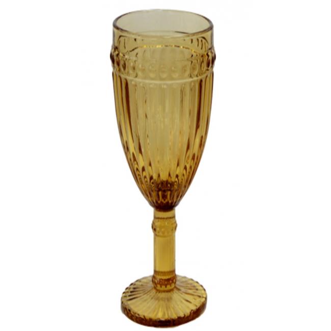 Стъклена чаша  за шампанско жълта  ф6х20см  190мл OLD SCHOOL- (HC-93953) - Horecano 