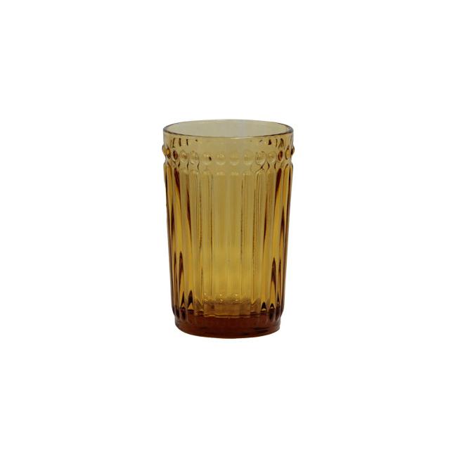 Стъклена чаша за безалкохолни напитки / вода  жълта  ф8х12.5см 360мл OLD SCHOOL- (HC-93956) - Horecano