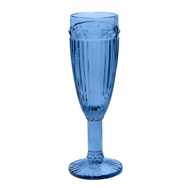 Стъклена чаша за шампанско ф6х20cm 190ml СИНЬО OLD SCHOOL-(HC-93958) 194610-1 - Horecano