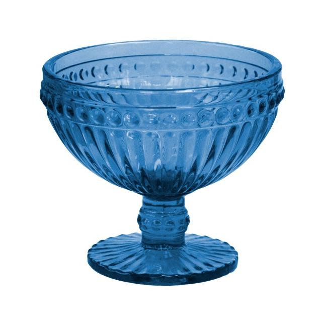 Стъклена чаша на столче за десерти / мелби ф12.5х10cm 370ml СИНЬО OLD SCHOOL-(HC-93962) 194610-5 - Horecano