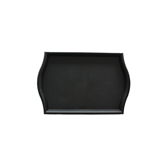 Пластмасова табла за сервиране с неплъзгащо покритие черна 30,5x45x1см. JW-E1218P - Horecano