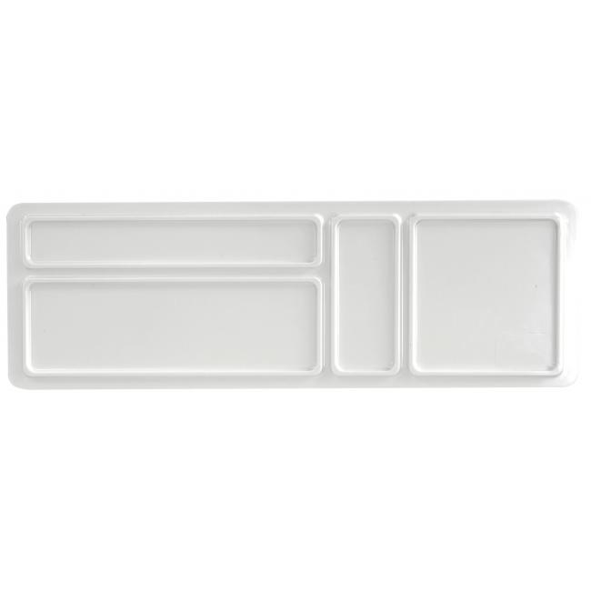 Пластмасова двустранна табла за хотелска козметика и консумативи  бяла 32,5x10,6xh1,1см (411513IV) - Horecano