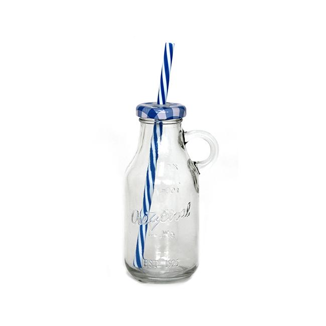 Стъклена бутилка с капаче и сламка 250мл BB-18 (181146-1) - Horecano