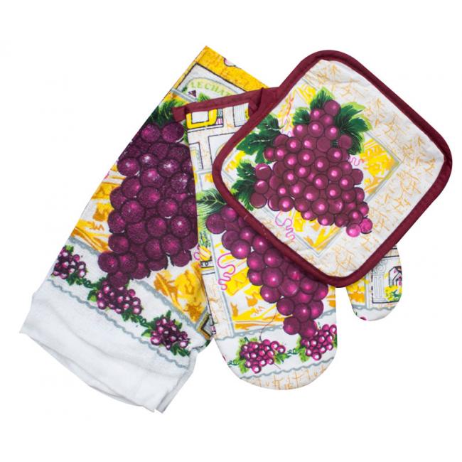 Текстилен комплект от ръкавица,ръкохватка и кърпа  FF032 CN-(0041) - Horecano