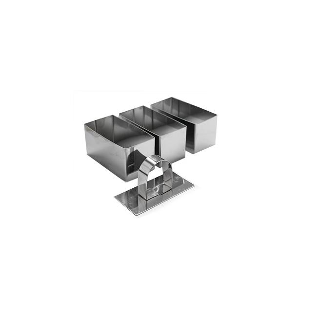 Иноксови форми правоъгълни 3-ка големи 12x6x4см HORECANO-(PS387-2 / 2741-7714)