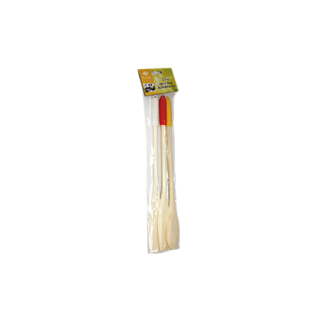 Дървени бъркалки  с  цветни  дръжки   3бр CN-(5351-0414) - Horecano