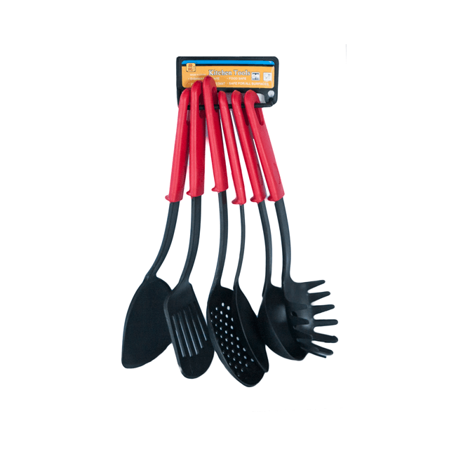 Комплект  кухненски прибори с цветни дръжки - PVC 6бр. CN-(9933) - Horecano