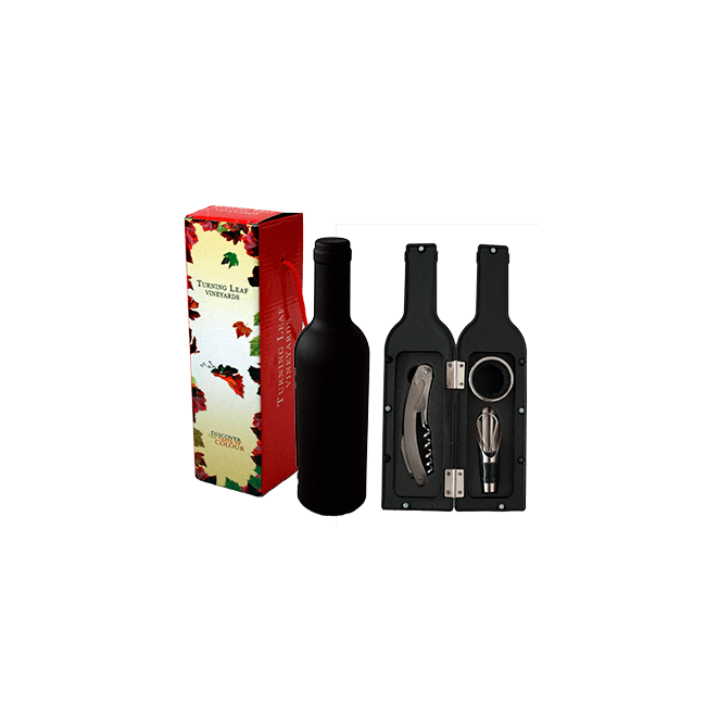 Комплект иноксови аксесоари за вино от 3 части в кутия-бутилка CN-(SXZ99-3 / 5408) - Horecano