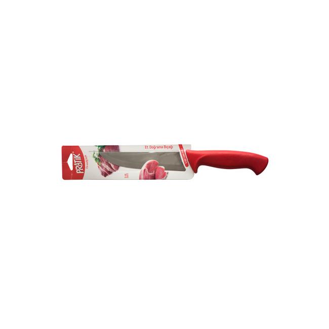 Нож за месо №3 от неръждаема стомана 18см червен PIRGE-PRATIK-(43036)