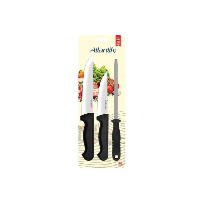 Комплект кухненски ножове от неръждаема стомана 2бр. и масат 12см / 18см / 18см (61057) PIRGE-ATLANTIK