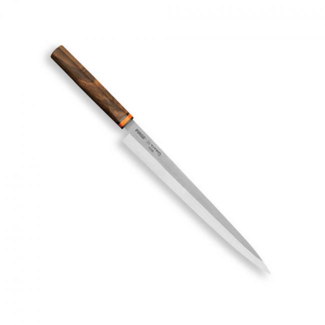 Нож за суши и сашими от неръждаема стомана с дървена дръжка Yanagiba 30см PIRGE-TITAN EAST-(12109)