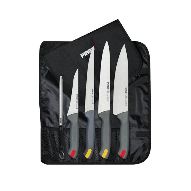 Комплект професионални ножове и масат от неръждаема стомана в калъф - 5+1бр PIRGE-GASTRO-(35198)