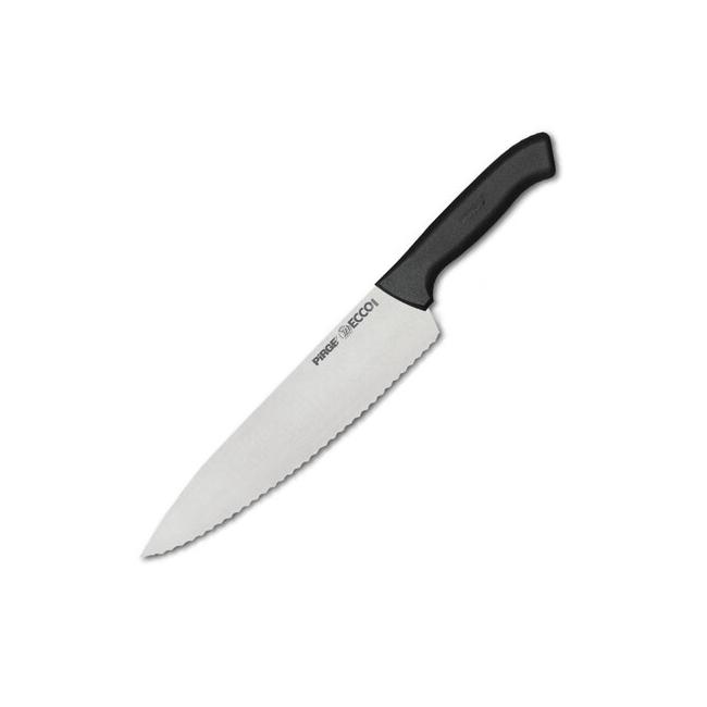 Нож готварски назъбен от неръждаема стомана 21см черен PIRGE-ECCO-(38261)