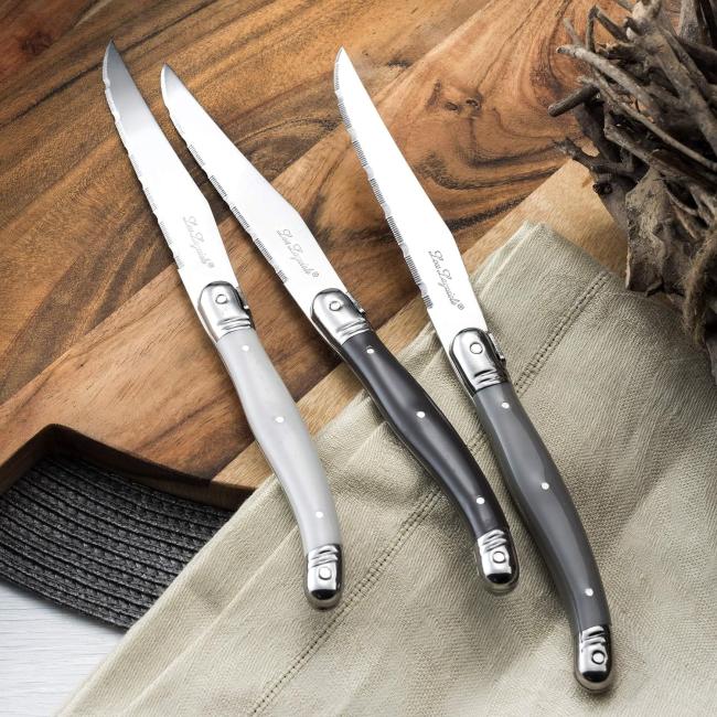 Комплект ножове за стек от 6 елемента на дървена стойка, TRADITION - Lou Laguiole