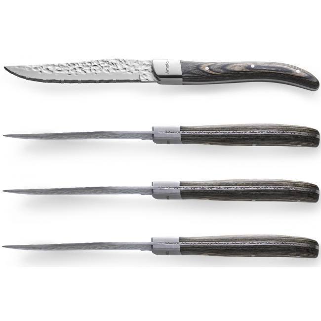 Комплект 4 бр ножове за стек Royal Steak на точки, дърво - Amefa