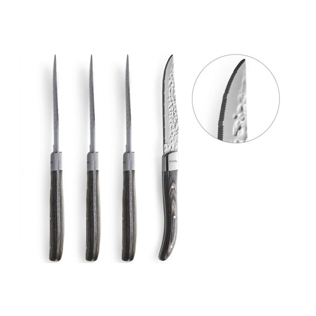 Комплект 4 бр ножове за стек Royal Steak на точки, дърво - Amefa