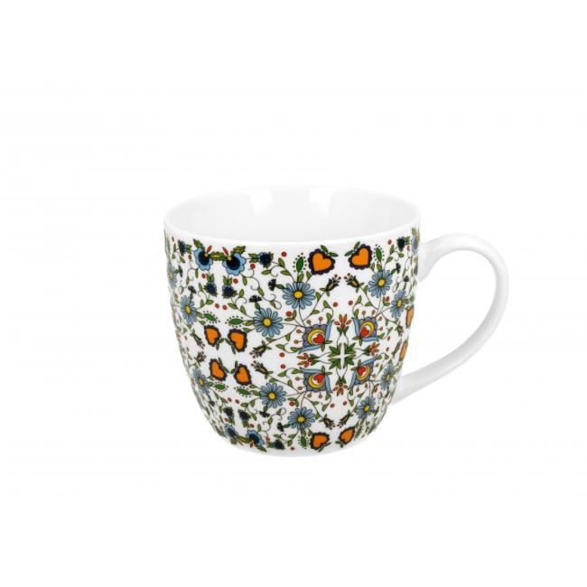 Порцеланова чаша с декор “KASHUBIAN” в подаръчна опаковка, 460мл, ф10см, h9см – DUO