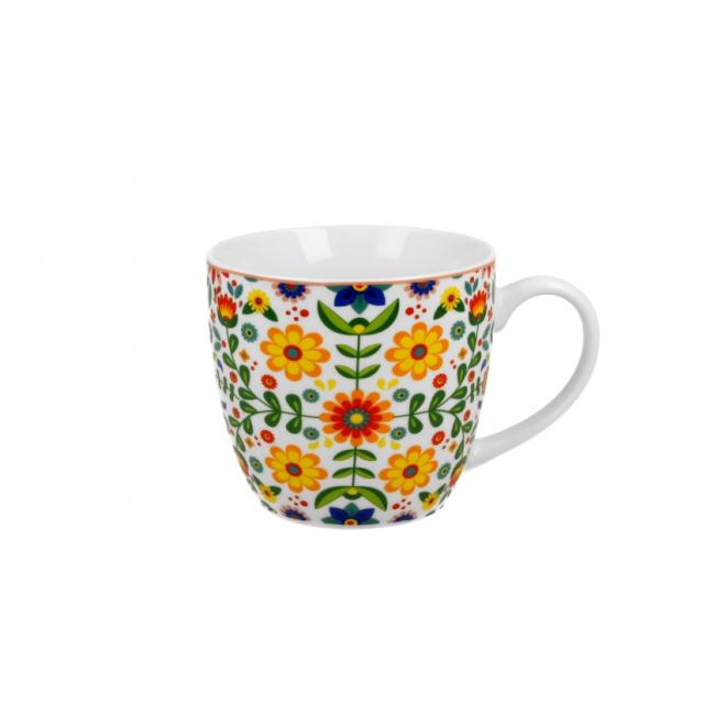 Порцеланова чаша с декор “MERIDA WHITE” в подаръчна опаковка, 460мл, ф10см, h9см – DUO