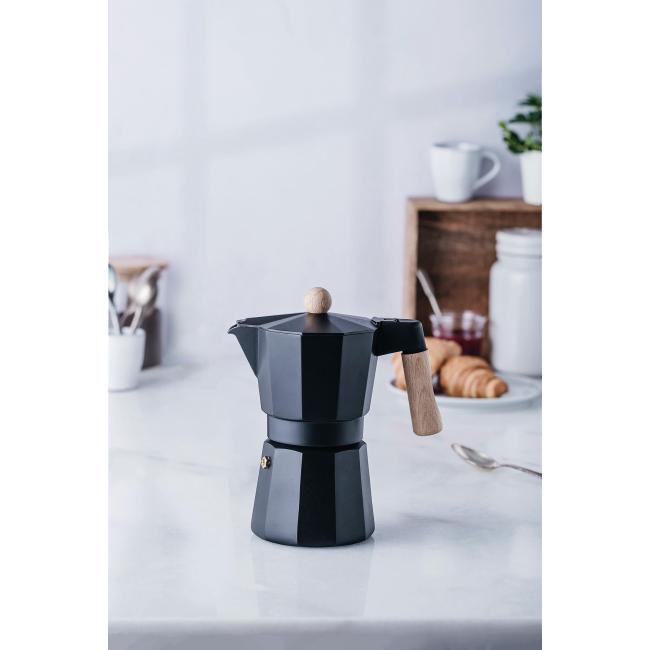 Алуминиева кафеварка TRENTO BLACK за 6 кафета, ф8,5см, h20см - Lacor