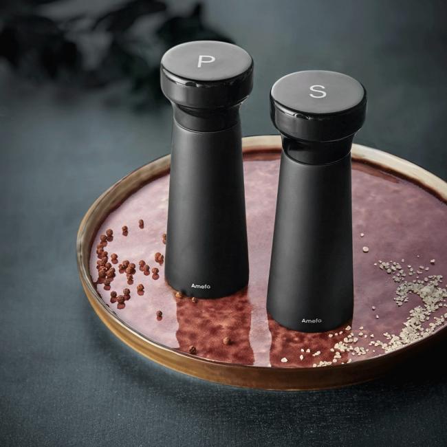 Комплект мелнички за сол и пипер, черни 15см - Amefa