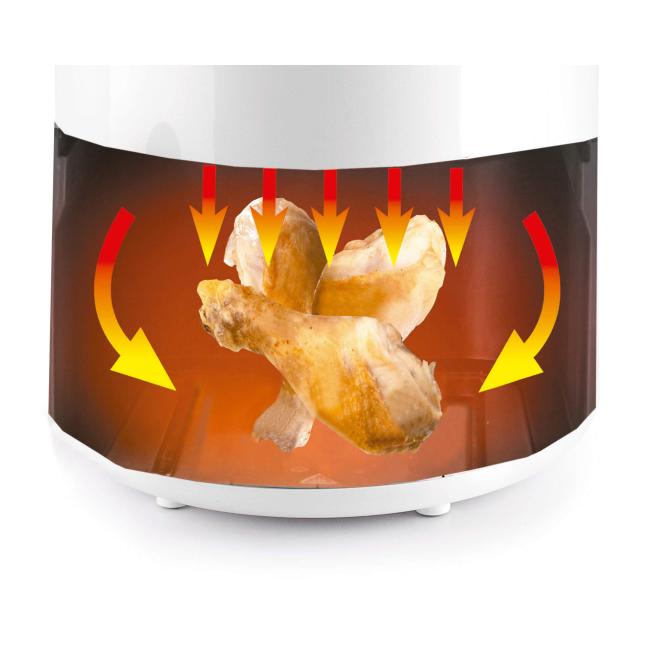 Уред за здравословно готвене / Air Fryer, 220-240V, 50/60Hz, 1000W, 40°C - 200°C, таймер: от 1 до 60мин, 3л, 34x25x33см, бял, VITALCOOK – Lacor
