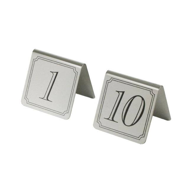 Иноксова табелки за маса - комплект от 1 до 10