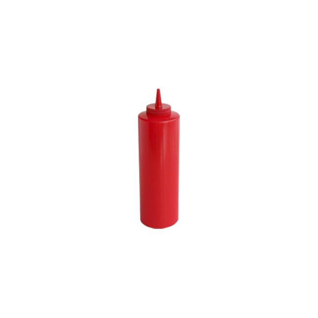 Пластмасова бутилка за сос, червена - 360мл
