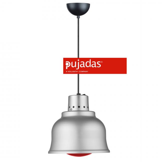 Отопляема лампа инокс, ф23см, 230V, кабел 140см, копче за вкл/изкл, червена крушка 250W - Pujadas