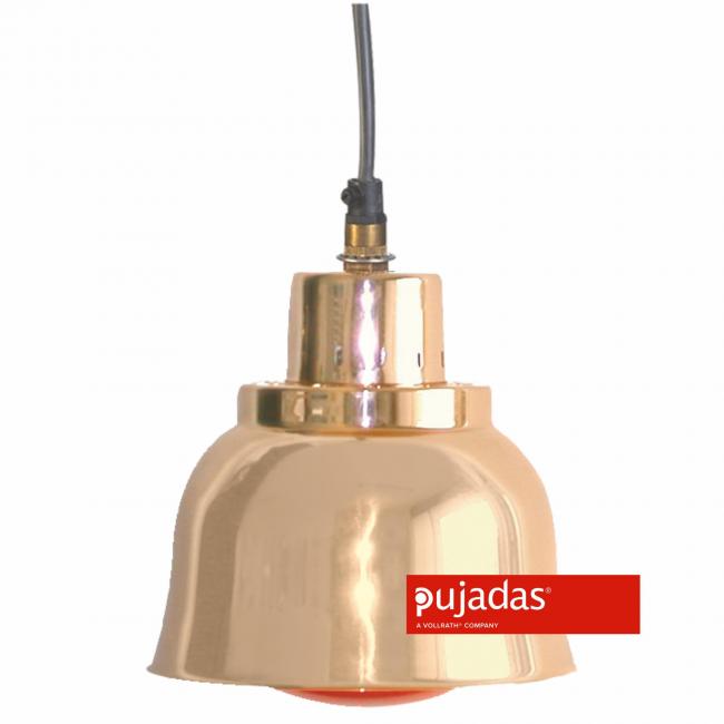 Отопляема лампа мед, ф23см, 230V, кабел 140см, копче за вкл/изкл, червена крушка 250W - Pujadas