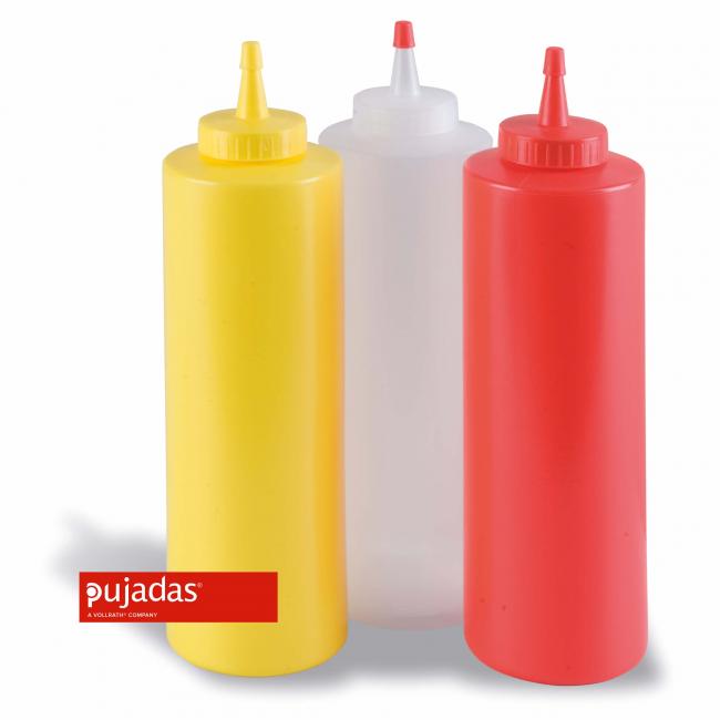 Полиетиленова бутилка за сос жълта, 360мл - Pujadas