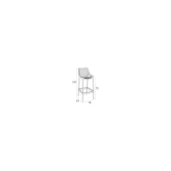 Пластмасов бар стол AIR бял SI-(068) - Siesta