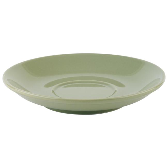 Порцеланова подложна чинийка за чаша за кафе, ф14,5см, h2,5см, зелена, стакабъл, „SNUG“ – APS