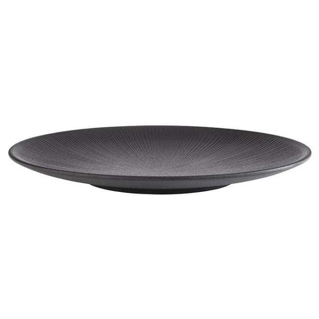 Меламинова чиния, кръгла, ф33см, h3,5см, черна, стакабъл, „NERO“ – APS