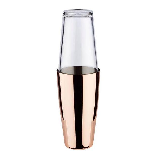 Иноксов шейкър със стъклена чаша copper  бостън 700/400мл - APS
