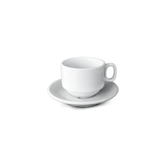 Порцеланова чаша за чай с чинийка 200мл BASICS-(PV008) - Horecano
