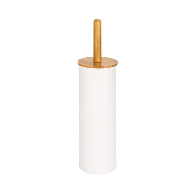 Четка за тоалетна (WC) с бамбукова дръжка 10,3x38,4см бяла  G-(99034-004-W) - Horecano