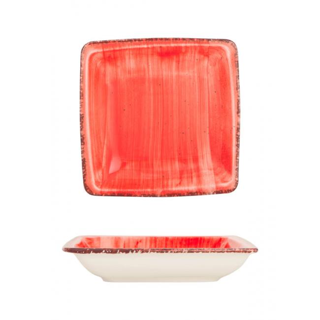 Порцеланова чиния дълбока квадратна 19x19см  RED (NBNORD19X19CK50KMZ)ГП  - Gural Porselen