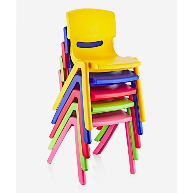 Пластмасово детско столче 31x35xh48см жълто KIDS-(TRN-048-03) - Horecano