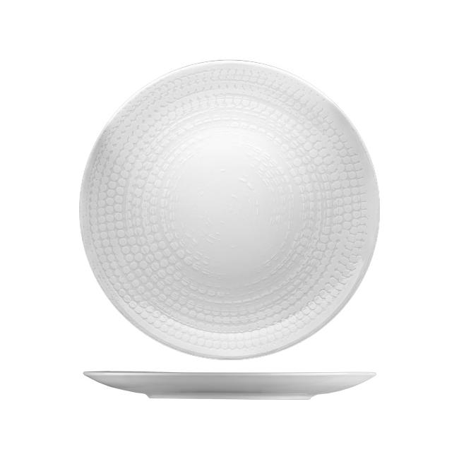 Порцеланова чиния плитка без борд ф30см h2,6см POINTS WHITE - Suisse Langenthal