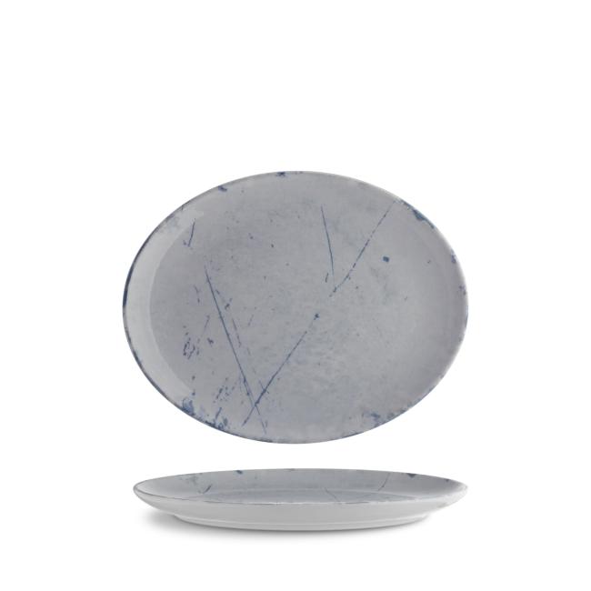 Порцеланова овална чиния, 20см, Stone blue - G.Benedikt
