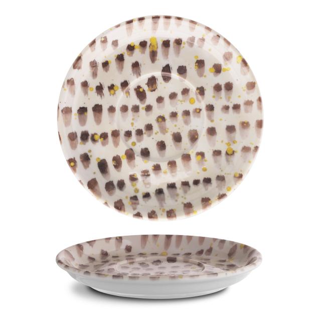 Порцеланова подложна чинийка, 15см, Brown brush - G.Benedikt 