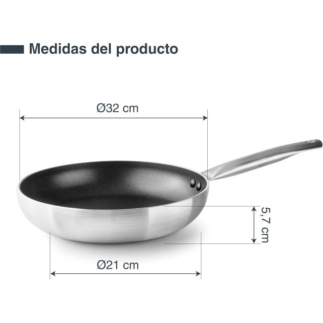 Алуминиев тиган с незалепващо покритие, ф32-21см, h5,7см, AINE, GARINOX - Lacor