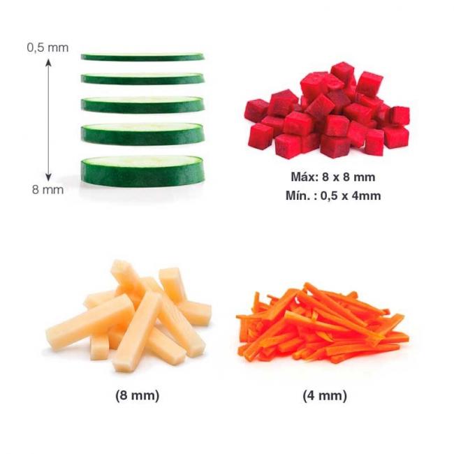 Ренде мандолина вертикално с 4 вида приставки инокс/пластмаса - Lacor