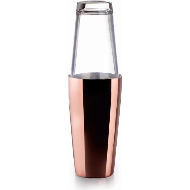 Иноксов шейкър бостън със стъклена чаша, copprer, инокс/стъкло, 800/500мл, ф8см, 16см – Lacor