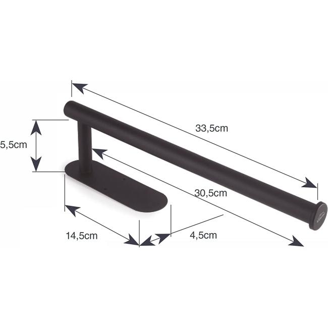 Иноксов държач /стойка за кухненска хартия, 33,5x4,5xh8см, черен – Lacor
