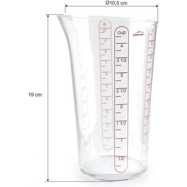 Пластмасова мерителна чаша ф10,5см h19см 1л BASIC - Lacor
