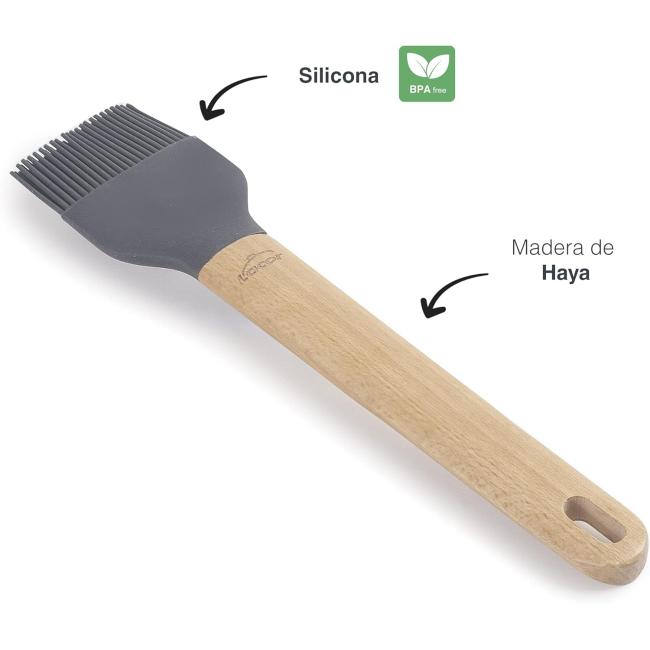 Силиконова четка с дървена дръжка, 5,5x0,5см, L24,5см, UNITE – Lacor