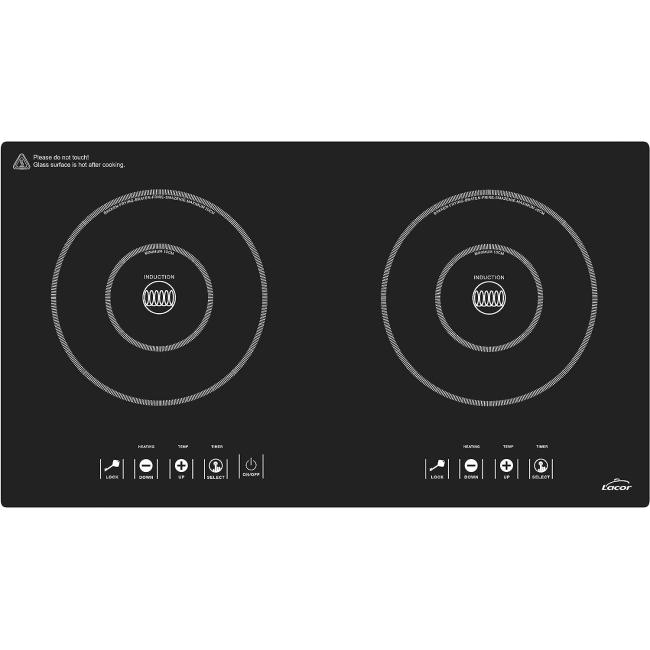 Индукционен електрически плот с 2 зони, хоризонтален, 220-240V, 50/60Hz, 2000 W + 1500 W, 7 нива, 0 – 180мин, 60x34x7,5см, 5,2кг, DUAL HORIZONTAL – Lacor