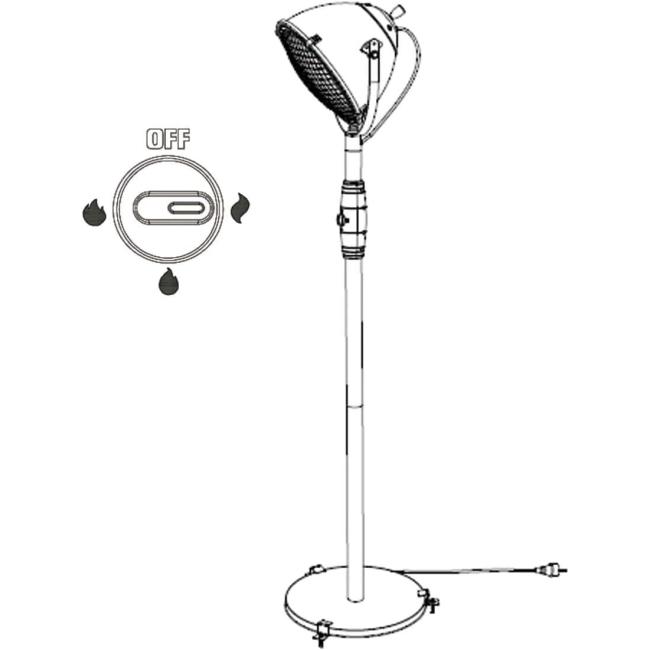 Алуминиева електрическа лампа / нагревател за отопление на стойка, 220-240V, 50/60Hz, 2100W, 3 (900/1200/2100W), 40°, IP54, 45x45x210см, 17кг - Lacor